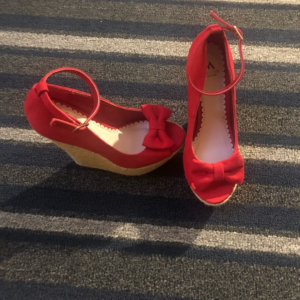 Cute red summer heels